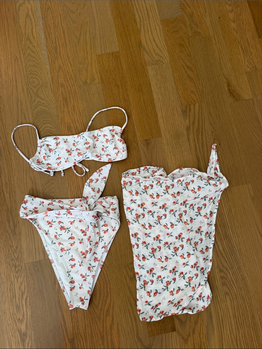 Abercrombie peach Two-Piece Swim Set with Cover-Up